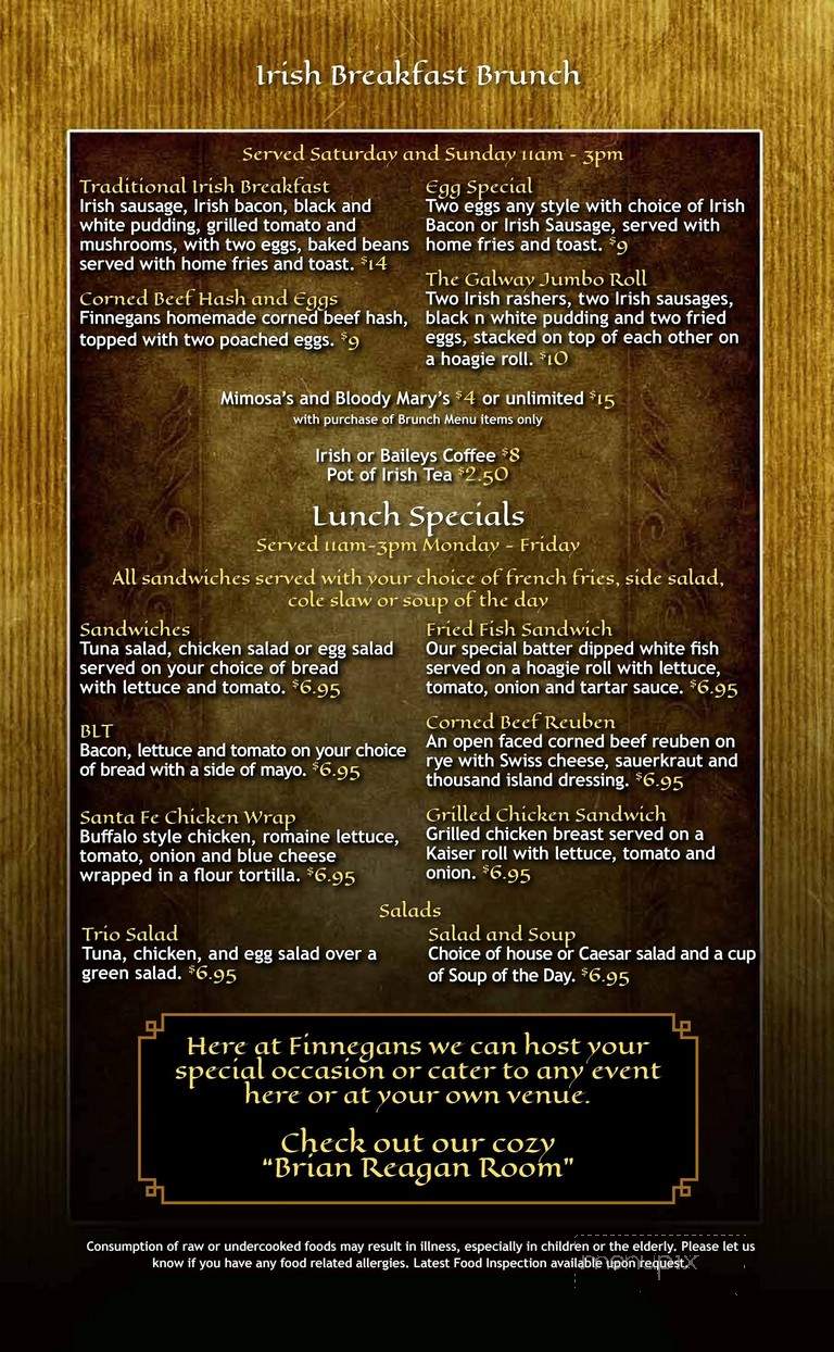 Tim Finnegan's Irish Pub - Delray Beach, FL menu_pic