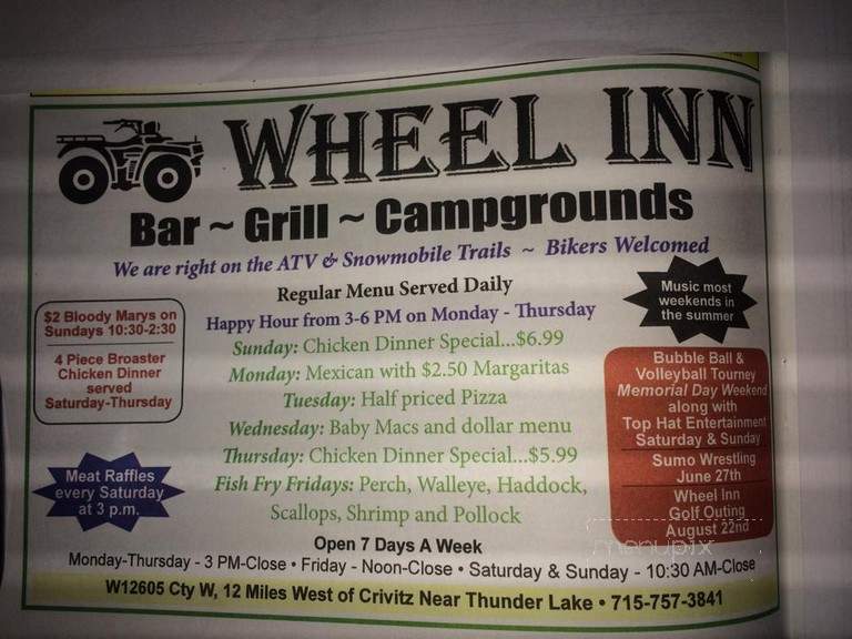 Wheel Inn LLC - Crivitz, WI menu_pic