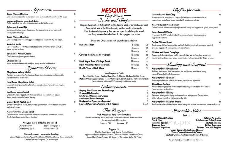 Mesquite Chop House - Memphis, TN menu_pic
