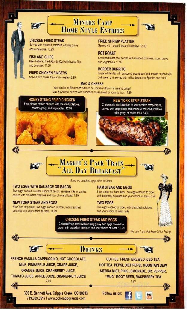 Colorado Grande Casino & Restaurant - Cripple Creek, CO menu_pic