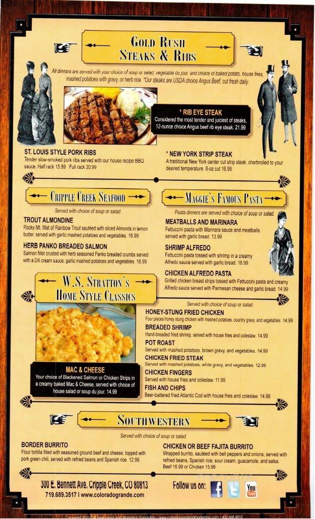 Colorado Grande Casino & Restaurant - Cripple Creek, CO menu_pic