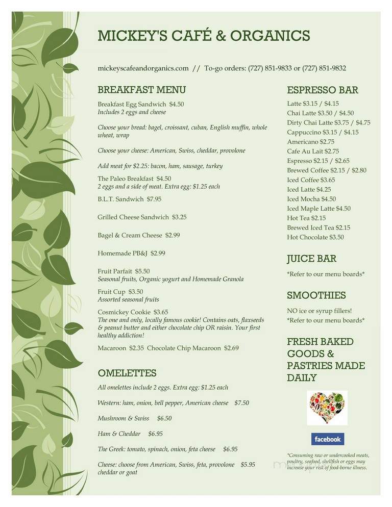 Central Cafe and Organics - St Petersburg, FL menu_pic