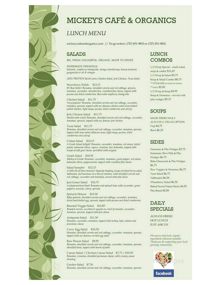 Central Cafe and Organics - St Petersburg, FL menu_pic