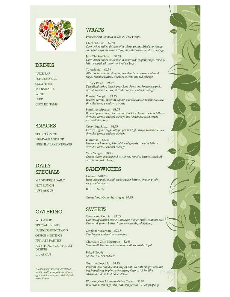 Central Cafe and Organics - St Petersburg, FL menu_pic