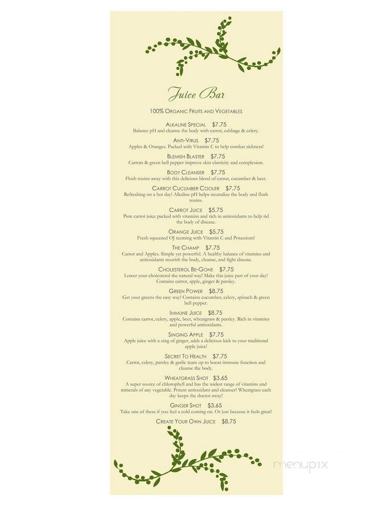 Central Cafe and Organics - St Petersburg, FL menu_pic