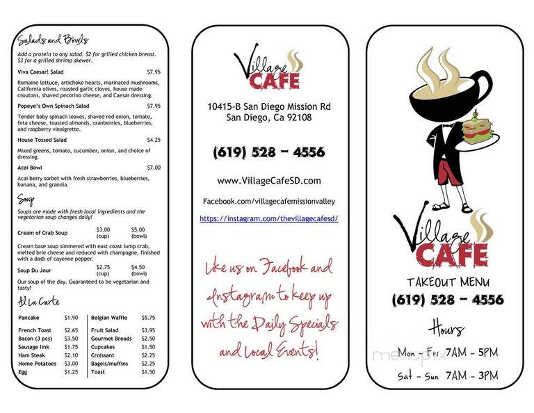 Village Coffee - San Diego, CA menu_pic