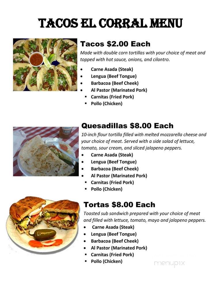 Tienda Mexicana El Corral - Benson, NC menu_pic