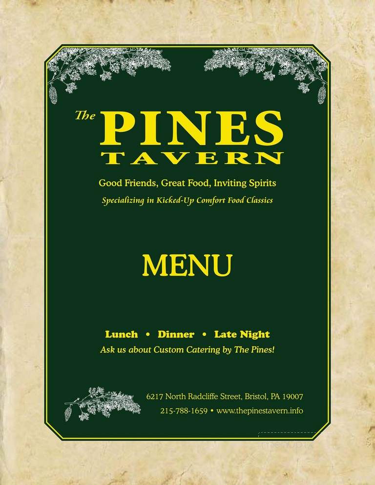 Pines Tavern - Bristol, PA menu_pic