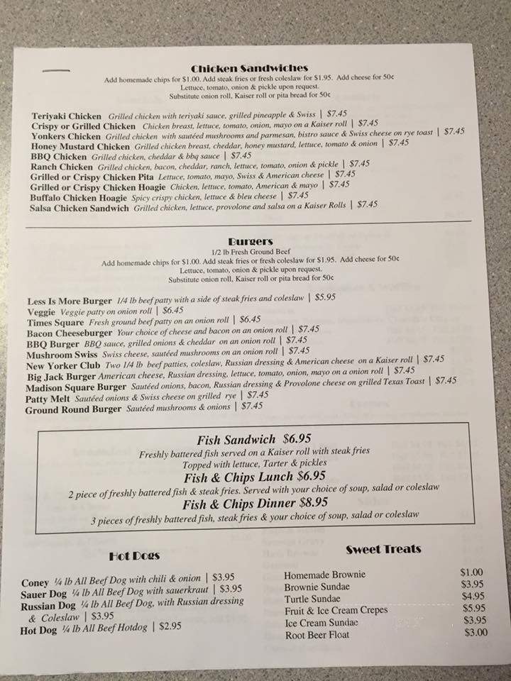 Times Square Restaurant - Lake Orion, MI menu_pic