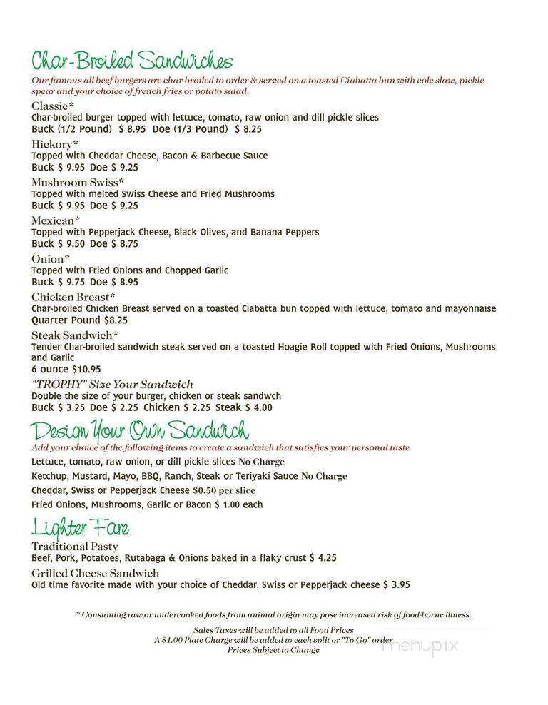 Thirty Point Trading Post - Winchester, WI menu_pic