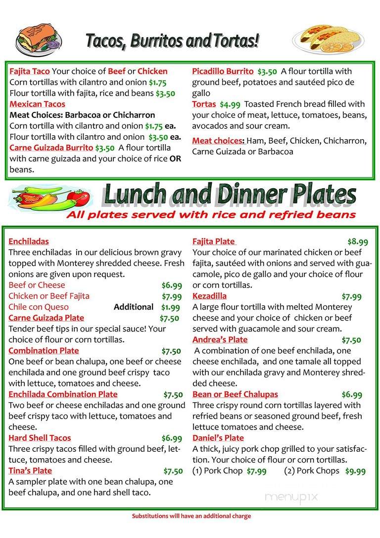 Takeria La Rosa - West Columbia, TX menu_pic