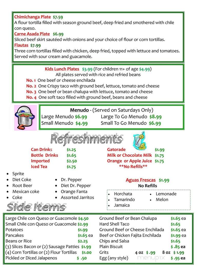 Takeria La Rosa - West Columbia, TX menu_pic