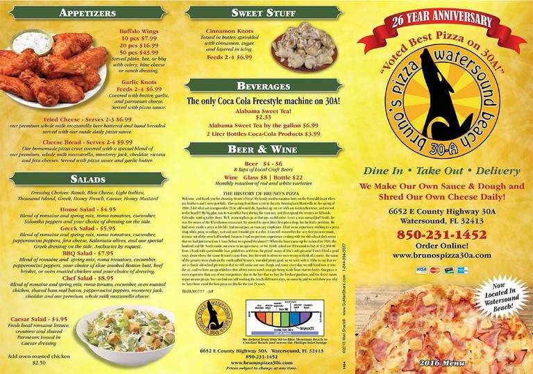 Bruno's Pizza - Destin, FL menu_pic