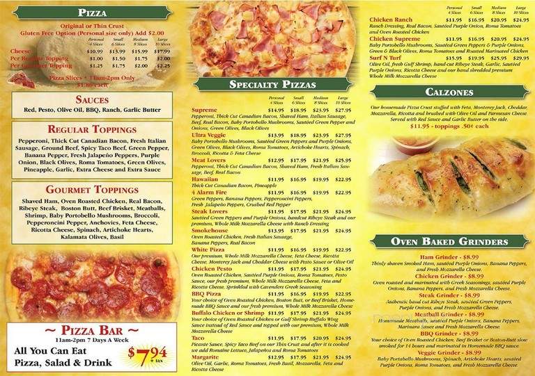 Bruno's Pizza - Destin, FL menu_pic