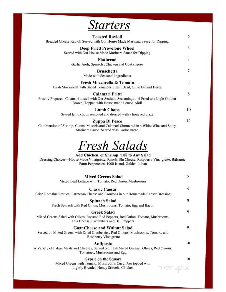 Cafe D Italia - Chambersburg, PA menu_pic
