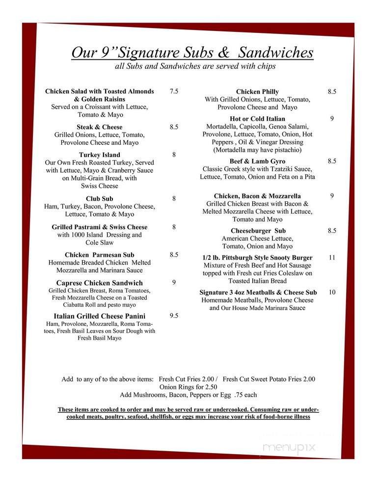 Cafe D Italia - Chambersburg, PA menu_pic