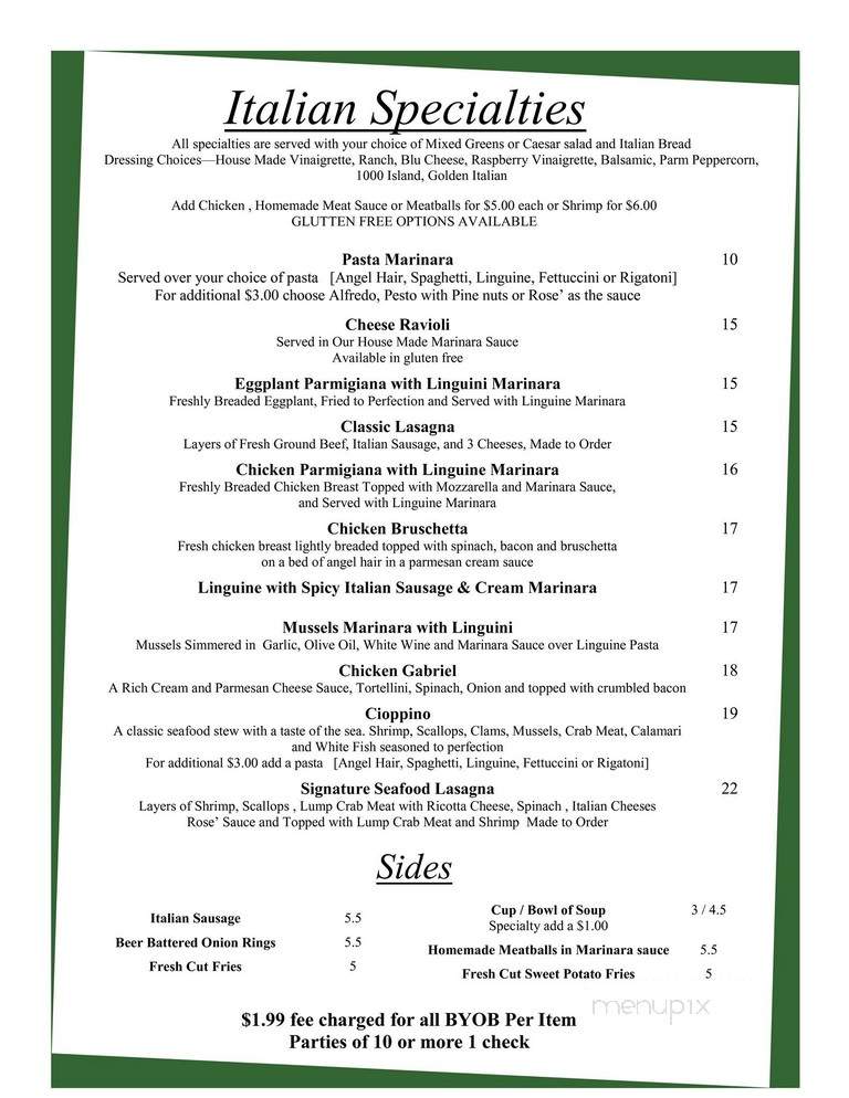 Cafe D Italia - Chambersburg, PA menu_pic