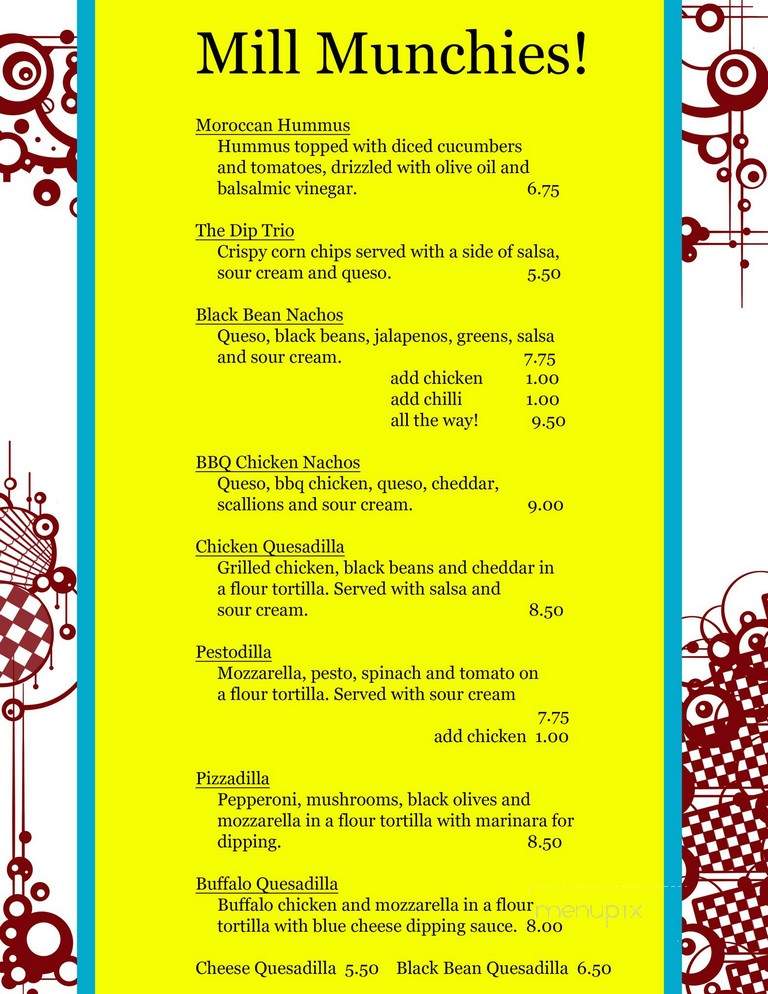 The Mill - North Charleston, SC menu_pic