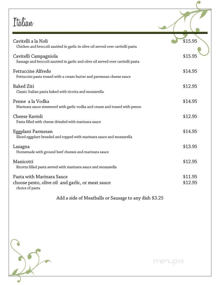Noli's Restaurant - Winsted, CT menu_pic