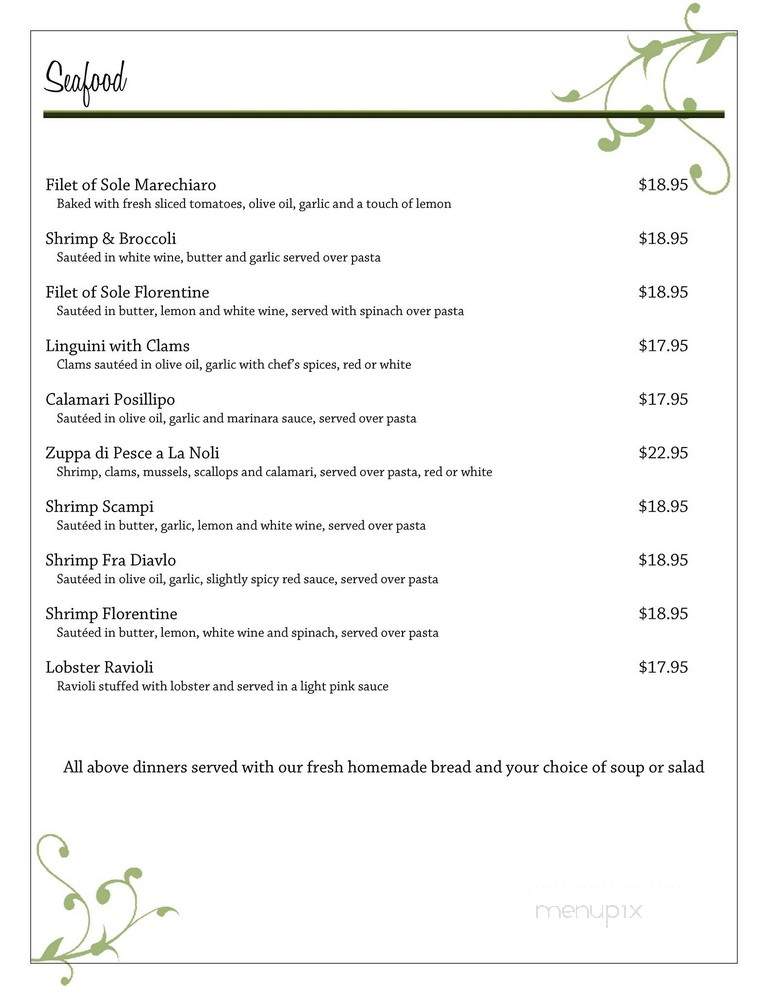 Noli's Restaurant - Winsted, CT menu_pic