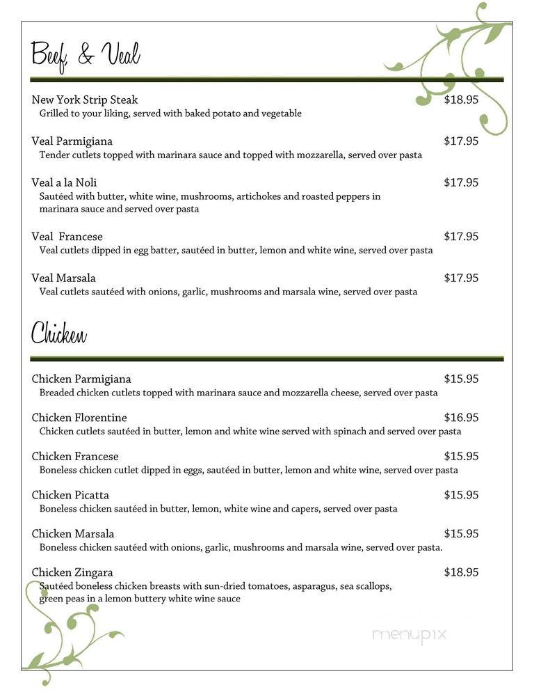 Noli's Restaurant - Winsted, CT menu_pic