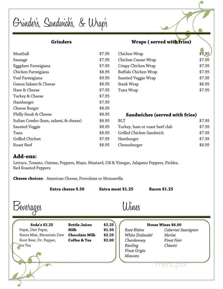 Noli's Restaurant - Winsted, CT menu_pic