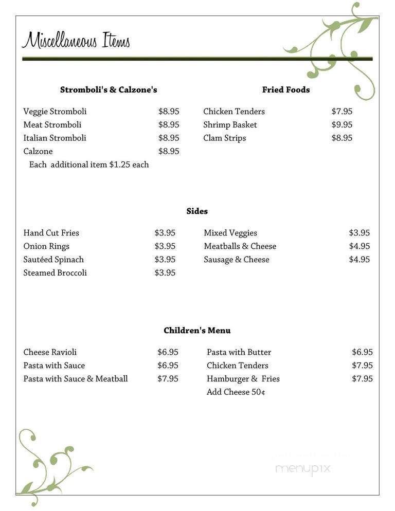 Noli's Restaurant - Winsted, CT menu_pic