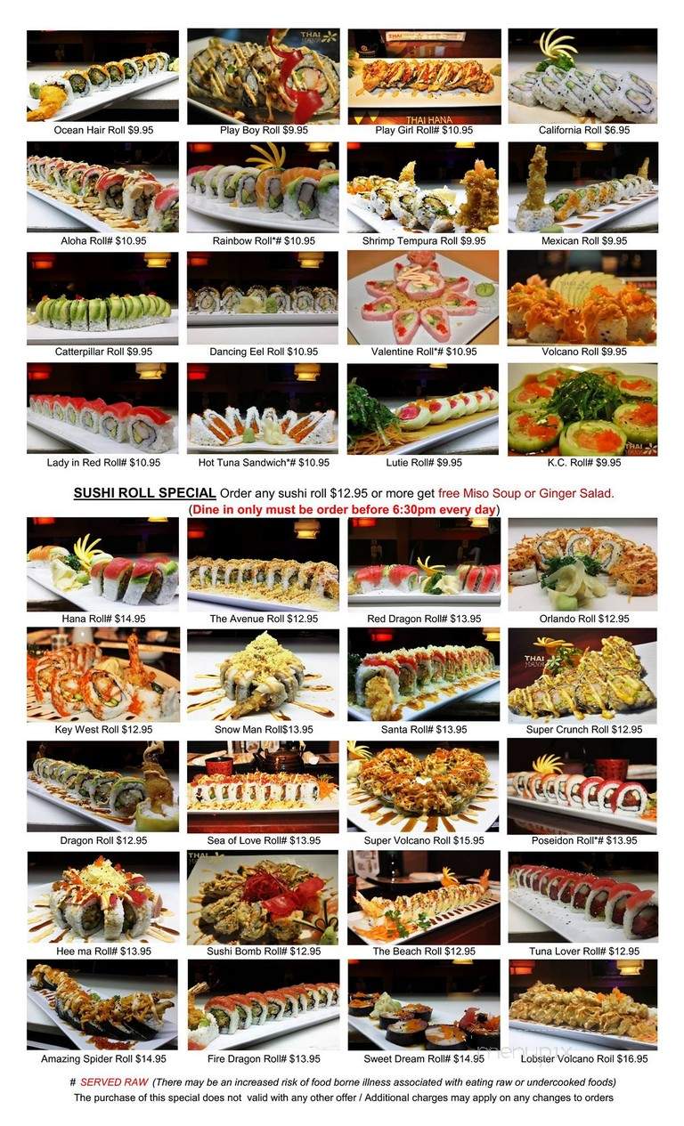 Thai Hana - Melbourne, FL menu_pic