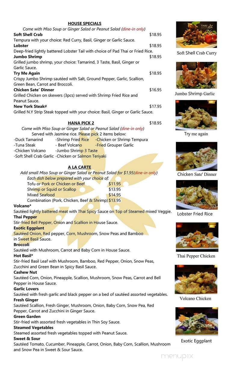 Thai Hana - Melbourne, FL menu_pic