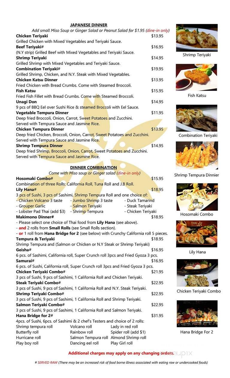 Thai Hana - Melbourne, FL menu_pic