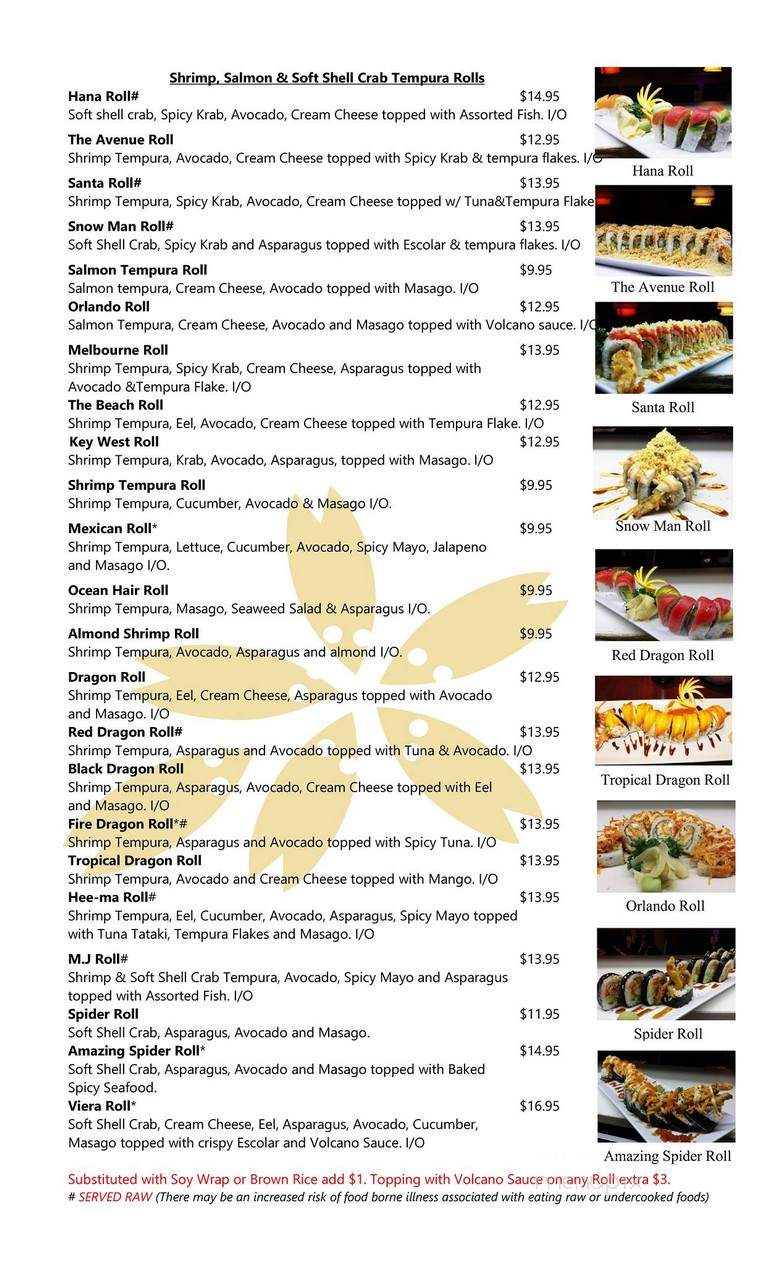 Thai Hana - Melbourne, FL menu_pic