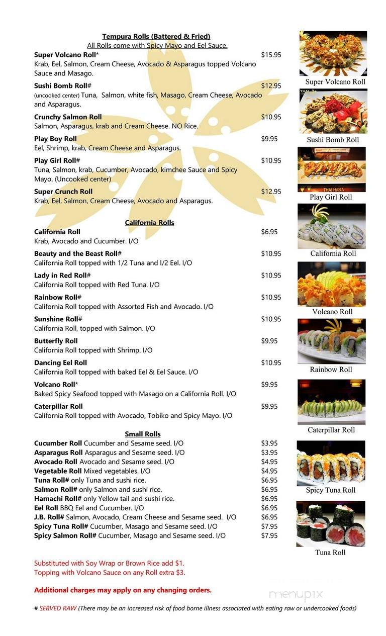 Thai Hana - Melbourne, FL menu_pic