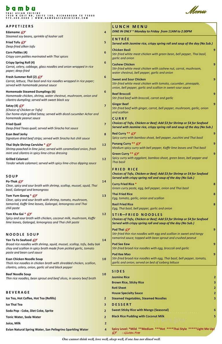 Bambu - Richardson, TX menu_pic