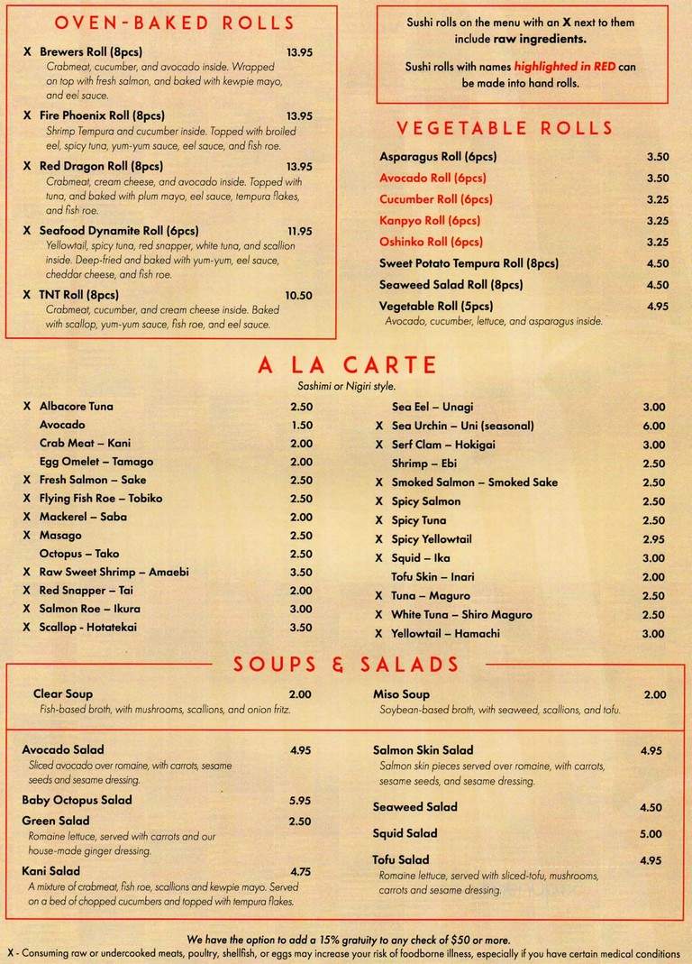 Matsu Ya - Stevens Point, WI menu_pic