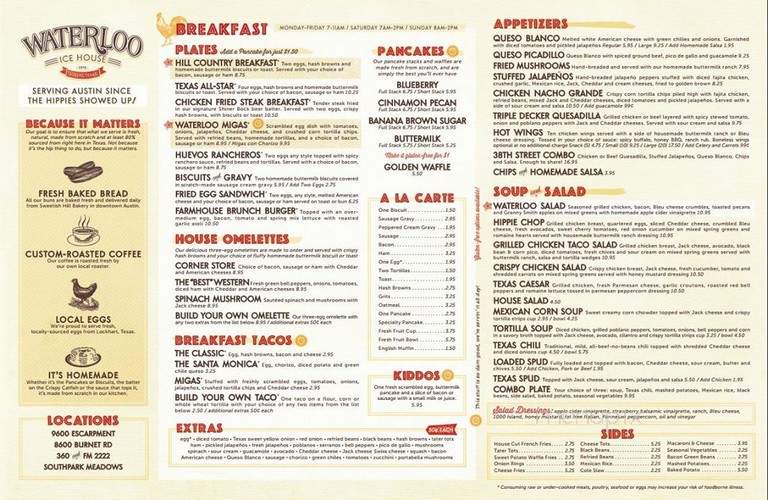 Waterloo Ice House - Austin, TX menu_pic