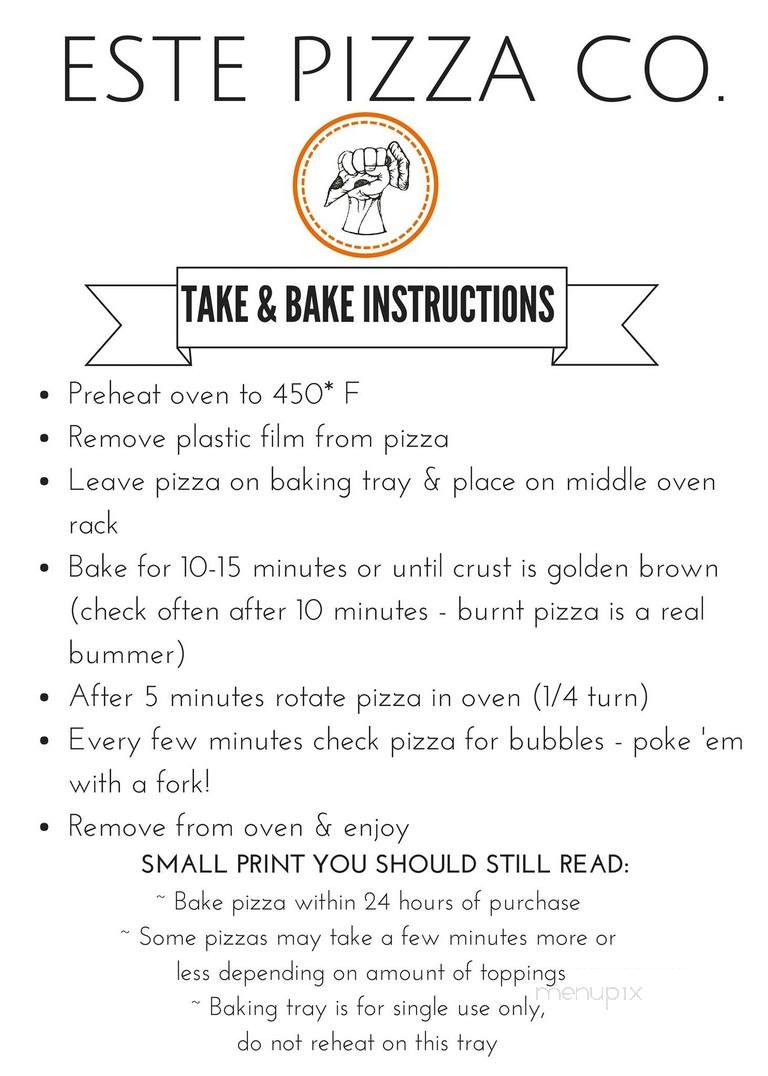 Este Pizzeria - Salt Lake City, UT menu_pic