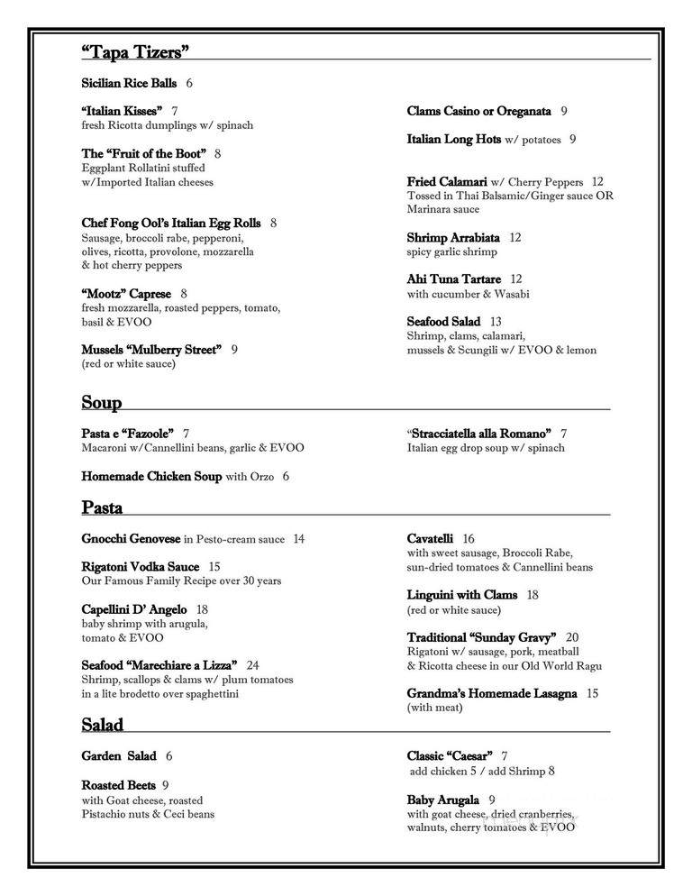 Al di la Ristorante & Caterers - East Rutherford, NJ menu_pic