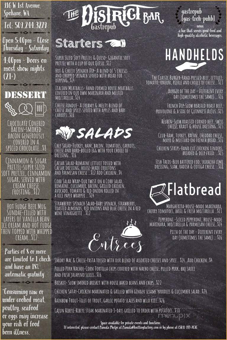The District - Seattle, WA menu_pic