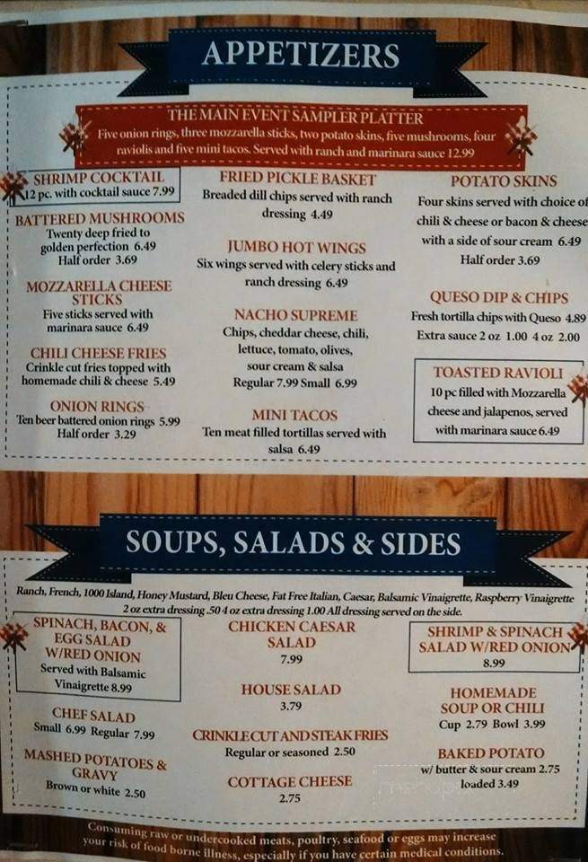 Main Event - Mountain View, MO menu_pic
