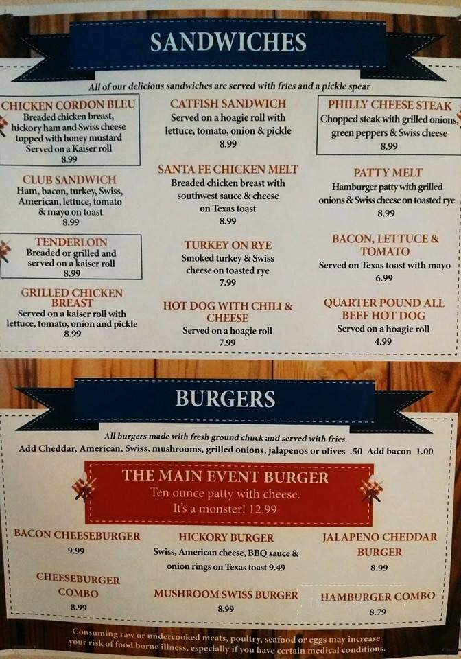 Main Event - Mountain View, MO menu_pic