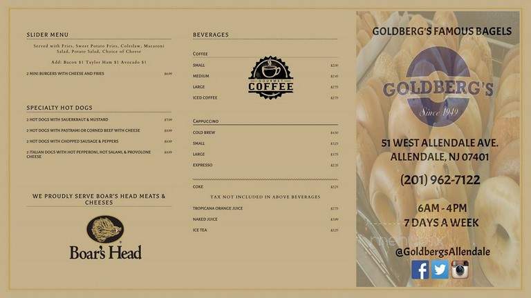 Goldberg's Famous Bagels - Hasbrouck Heights, NJ menu_pic