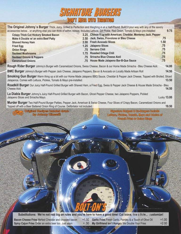 Johnny's Bar - Kellogg, ID menu_pic