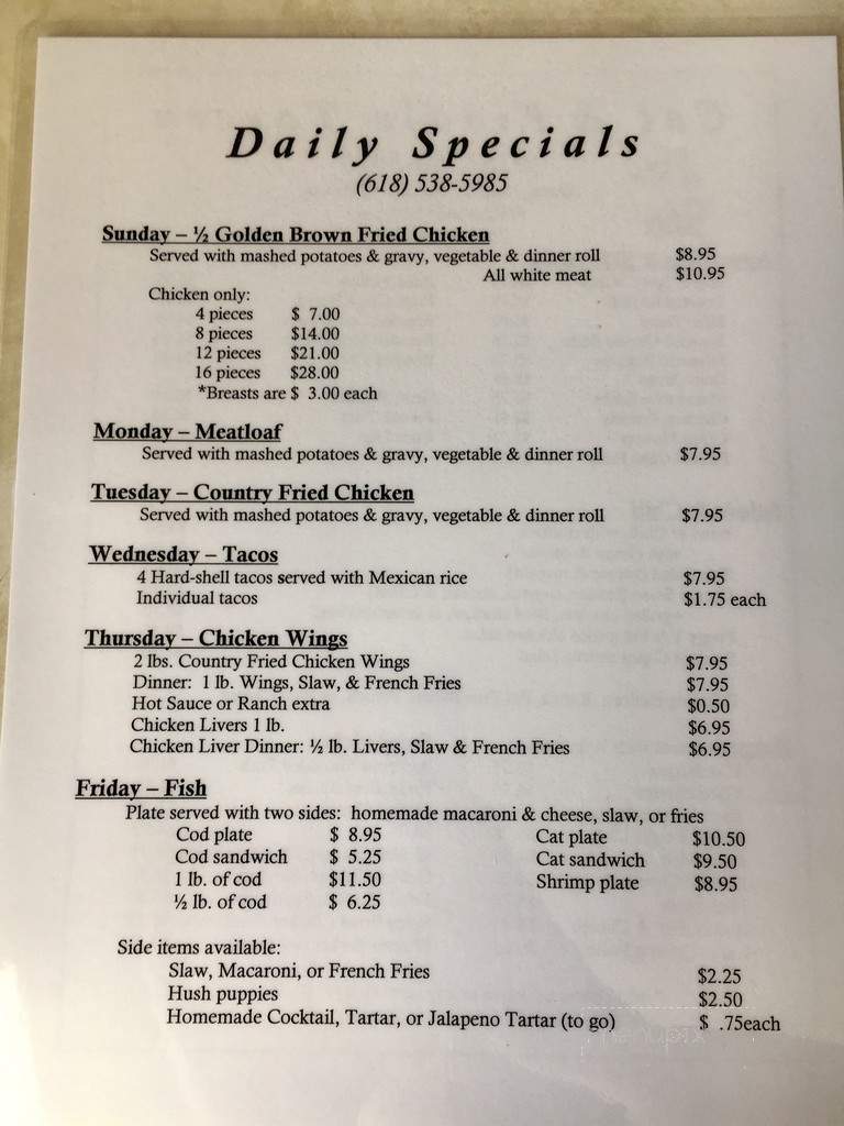 Cat & Fiddle Tavern - Belleville, IL menu_pic