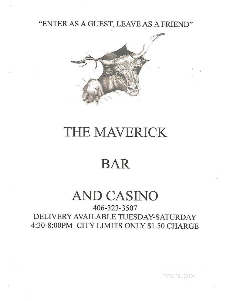 Maverick Bar - Roundup, MT menu_pic