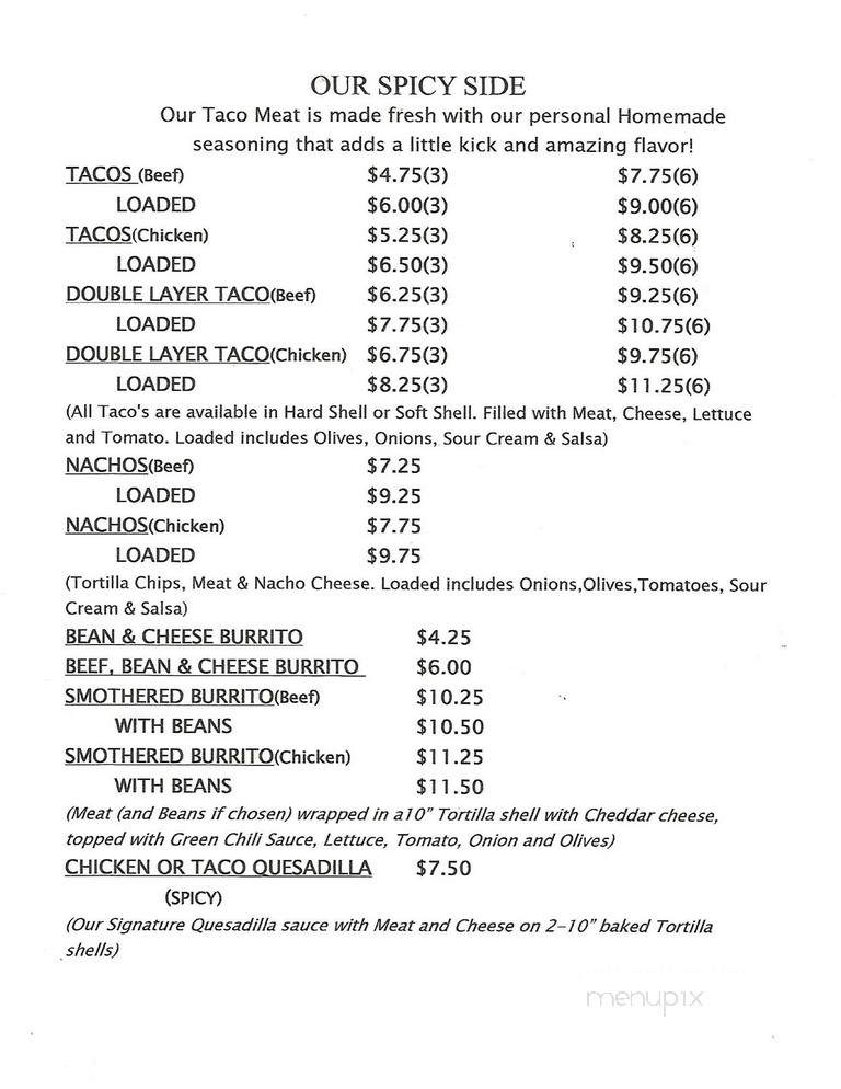 Maverick Bar - Roundup, MT menu_pic