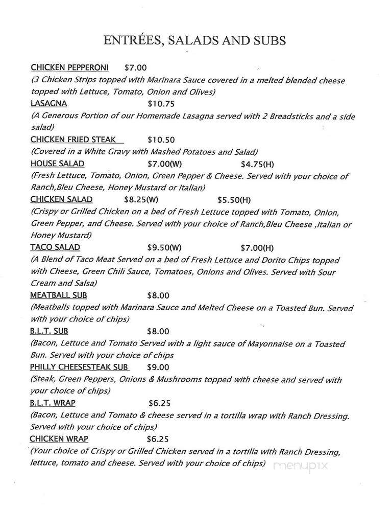 Maverick Bar - Roundup, MT menu_pic