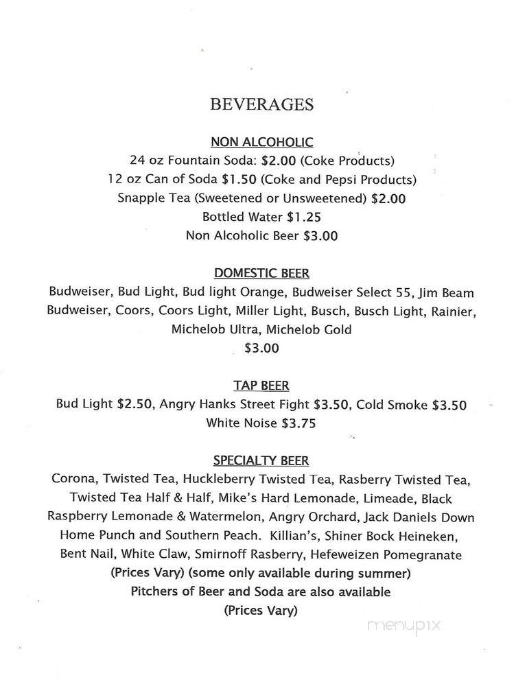 Maverick Bar - Roundup, MT menu_pic