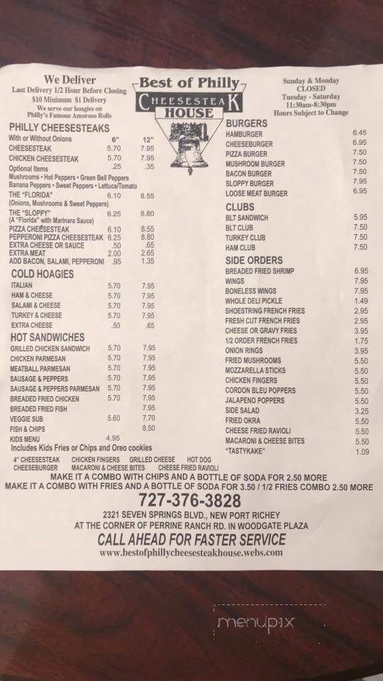 Best of Phillie Cheese Steak - New Port Richey, FL menu_pic
