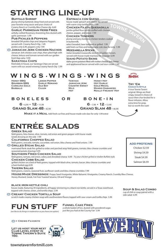 Towne Tavern at Fort Mill - Fort Mill, SC menu_pic