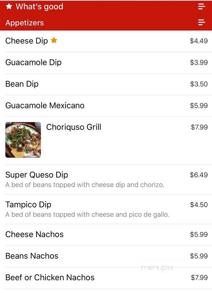 El Toro Loco Kirby - Memphis, TN menu_pic